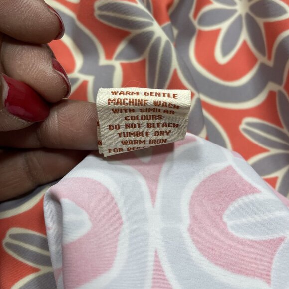 Aryeh Womens Floral Dress Long Sleeve Size Medium Scoop Neck Gray Pink C - Picture 11 of 12